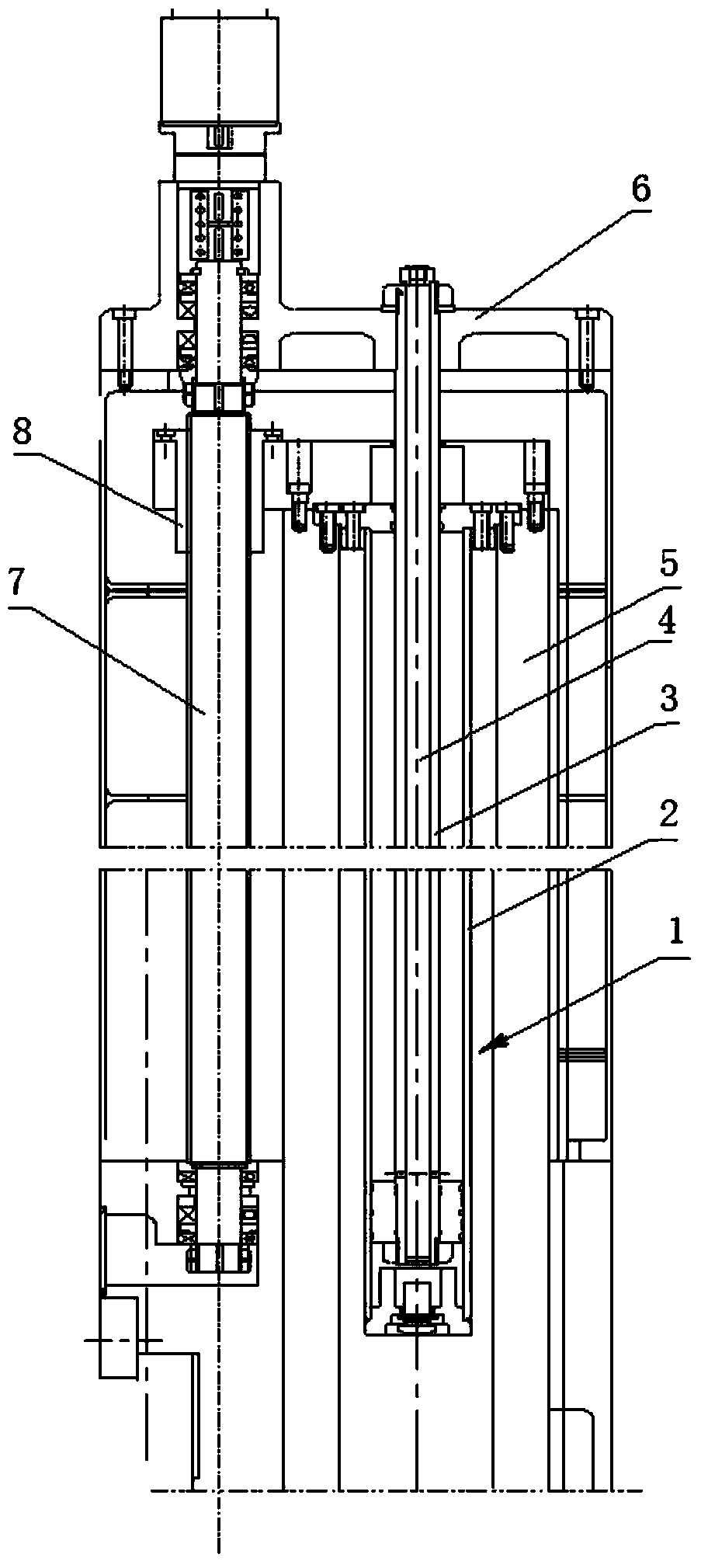 Square slide sleeper counter weight mechanism for upright lathe