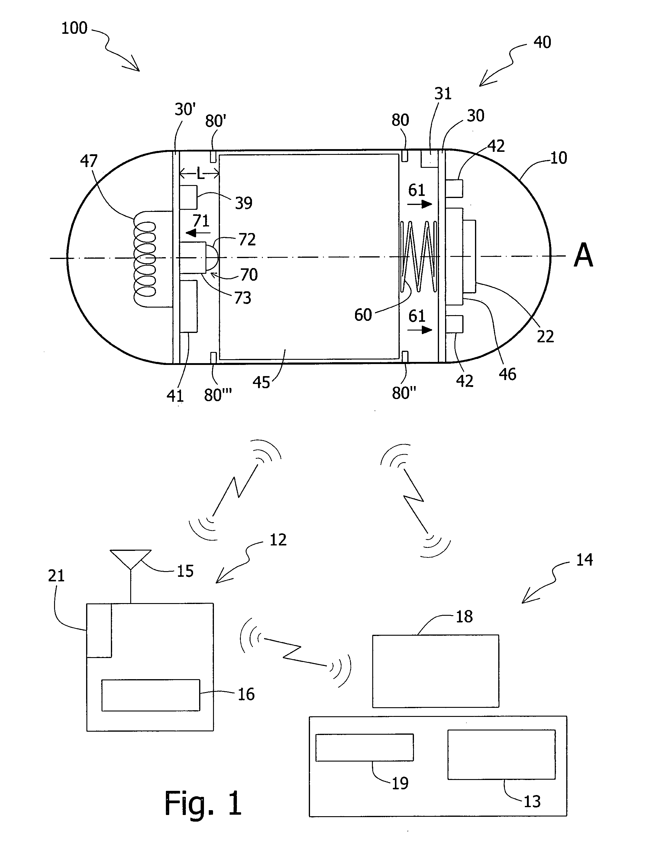 Battery contacts for an in-vivo imaging device