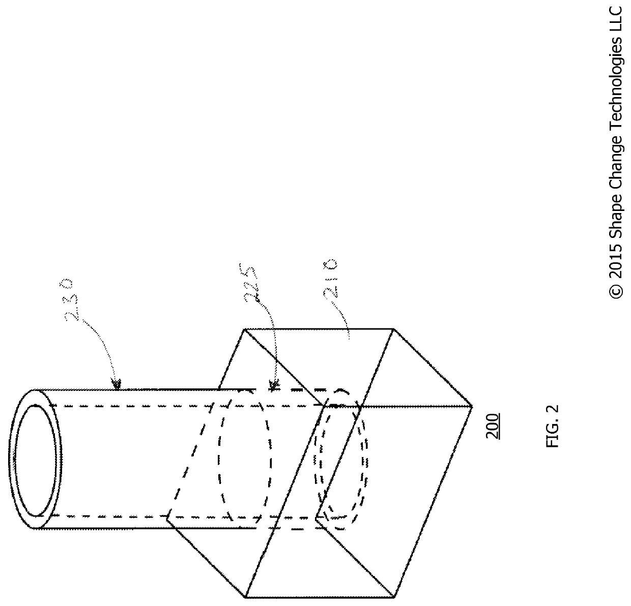 Hybrid shape memory effect elements for facile integration to structures