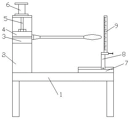 A detection device for si deformation value of tennis racket