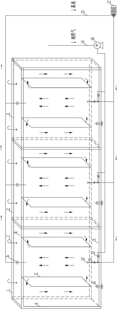 Easily expanded gas-liquid mixing and mass transfer flat plate photobioreactor device