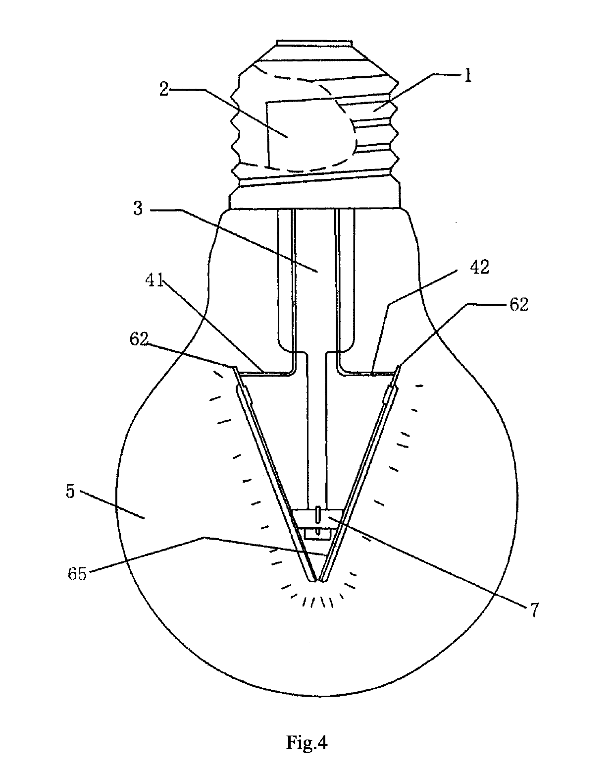 LED filament and LED filament light containing the same