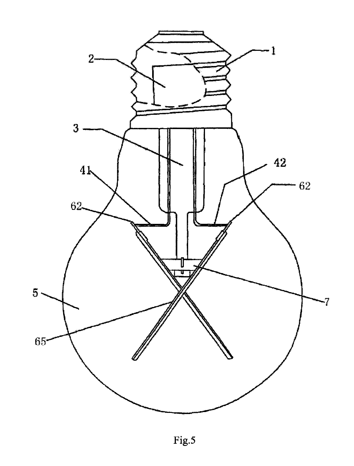 LED filament and LED filament light containing the same