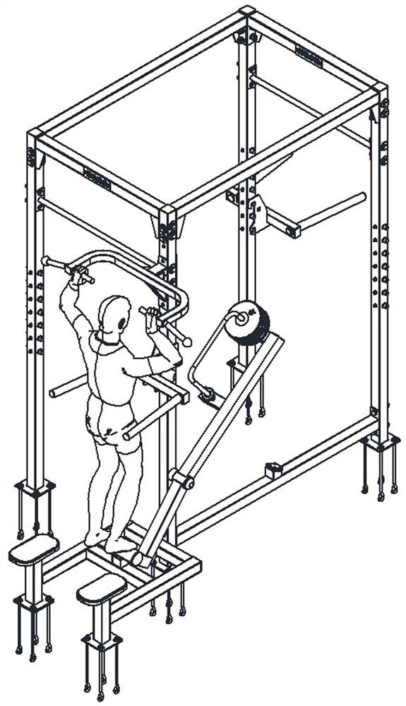 Outdoor combined frame with adjustable auxiliary training function