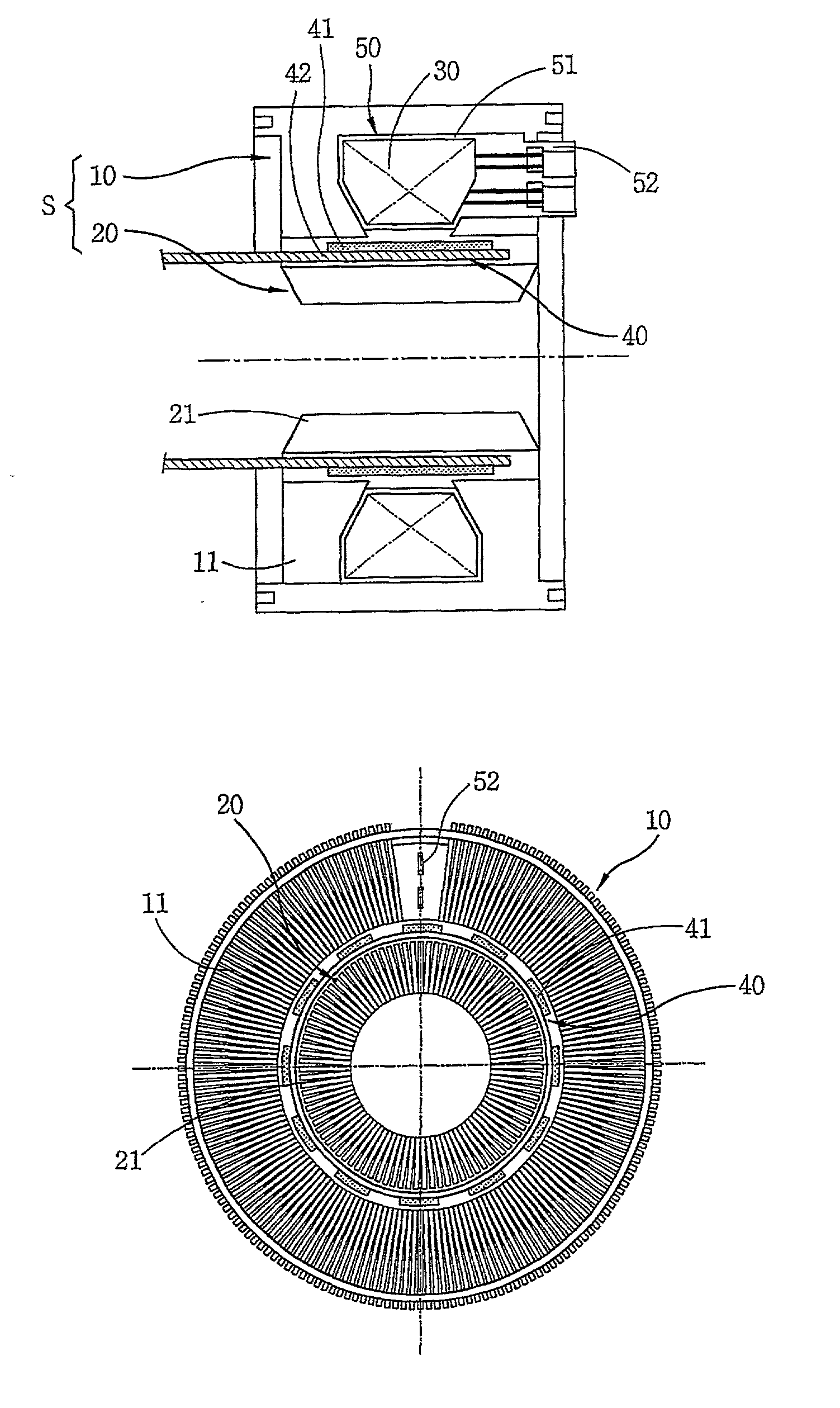 Structure for stator of reciprocating motor