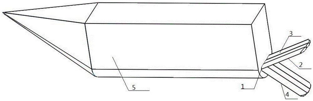 Laterally-split bionic two-tailed paddle unit