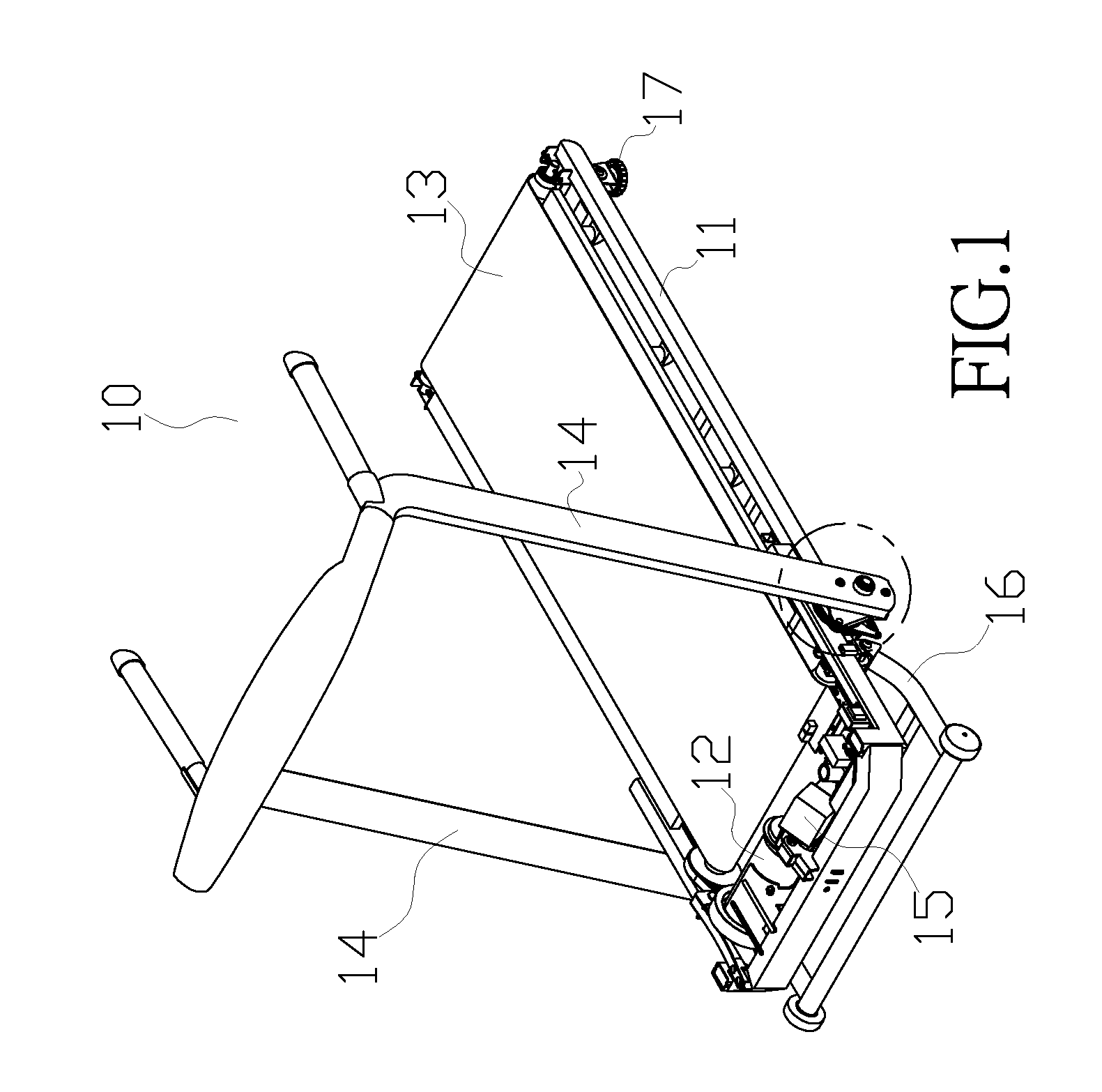 Electric treadmill with a folding mechanism