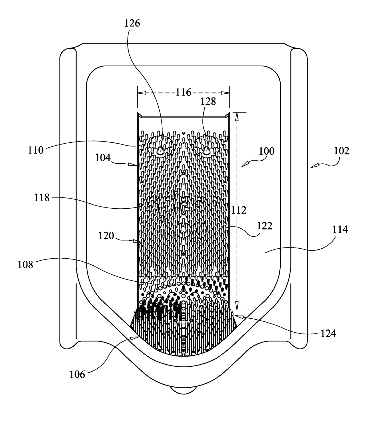 Urinal anti-splash device