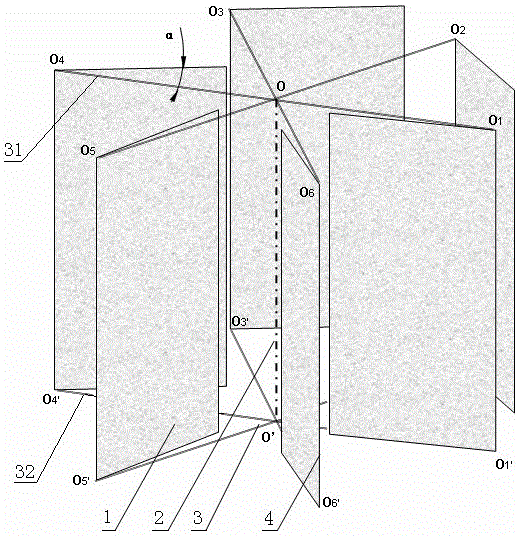 Offset vertical axis wind turbine with limited rotation of blades