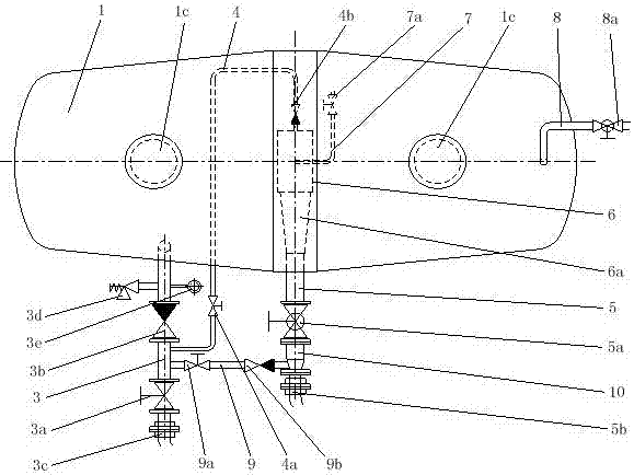 A horizontal air unloading powder transport vehicle unloading system