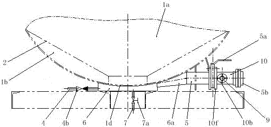 A horizontal air unloading powder transport vehicle unloading system