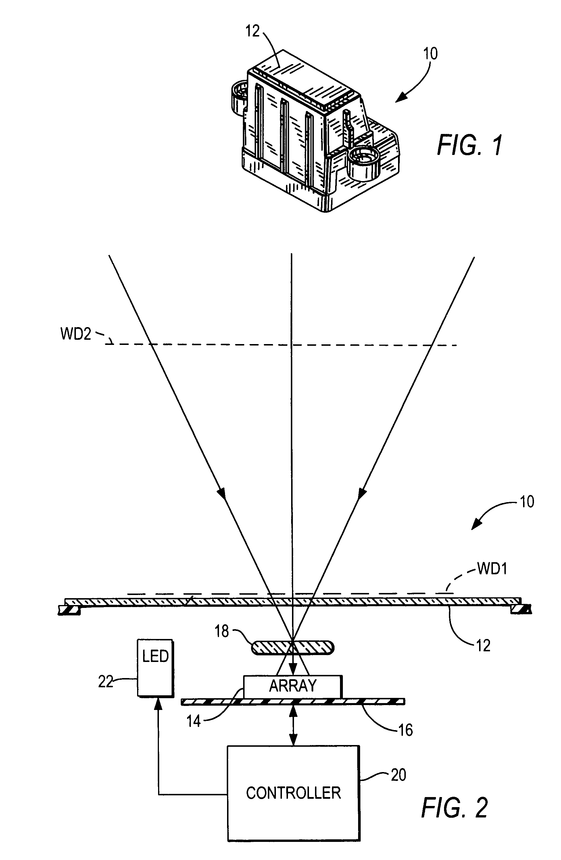 Light collection assembly with self-retaining lens in electro-optical reader