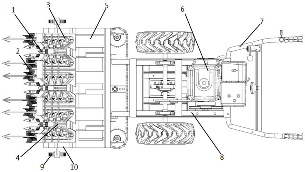 Hand-held island field material onion soil digging and discharging operation machine