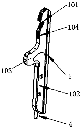 Novel-structured vertical hook of jacquard machine and novel-structured vertical hook component with same