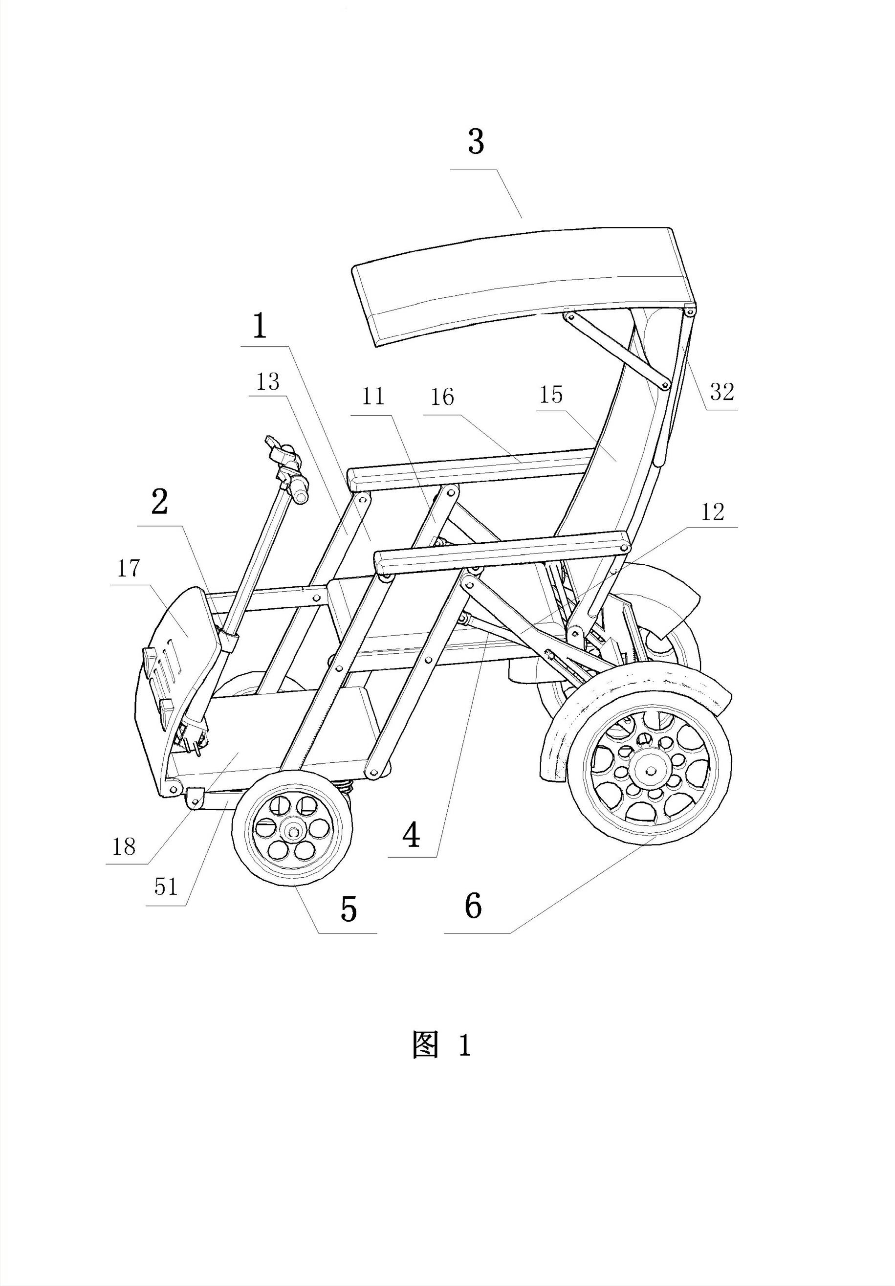 Foldable electric wheelchair