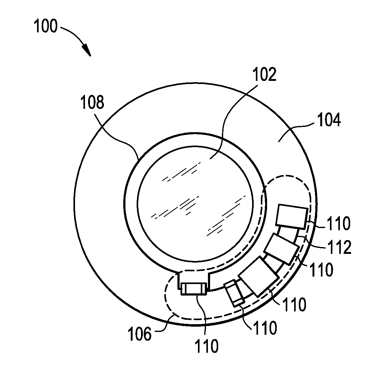 Ophthalmic lens assembly having an integrated antenna structure