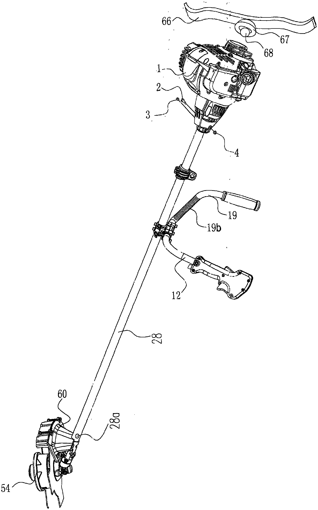 Brush cutter with single-cylinder half-balance and parabola wing-shaped blade gasoline engine