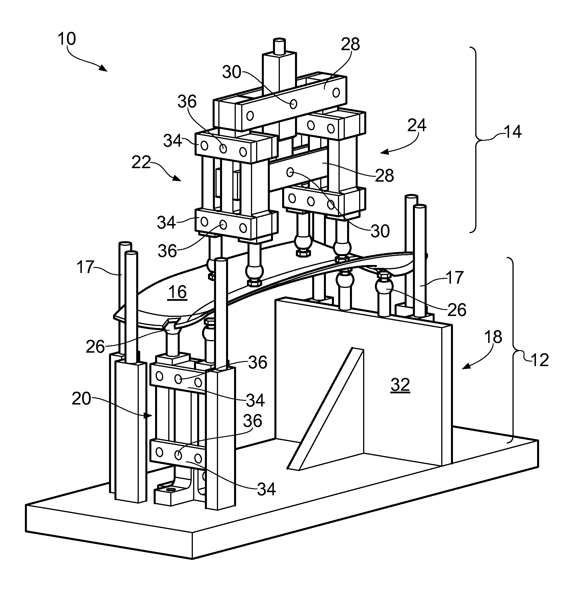 Apparatus for four-point bend testing