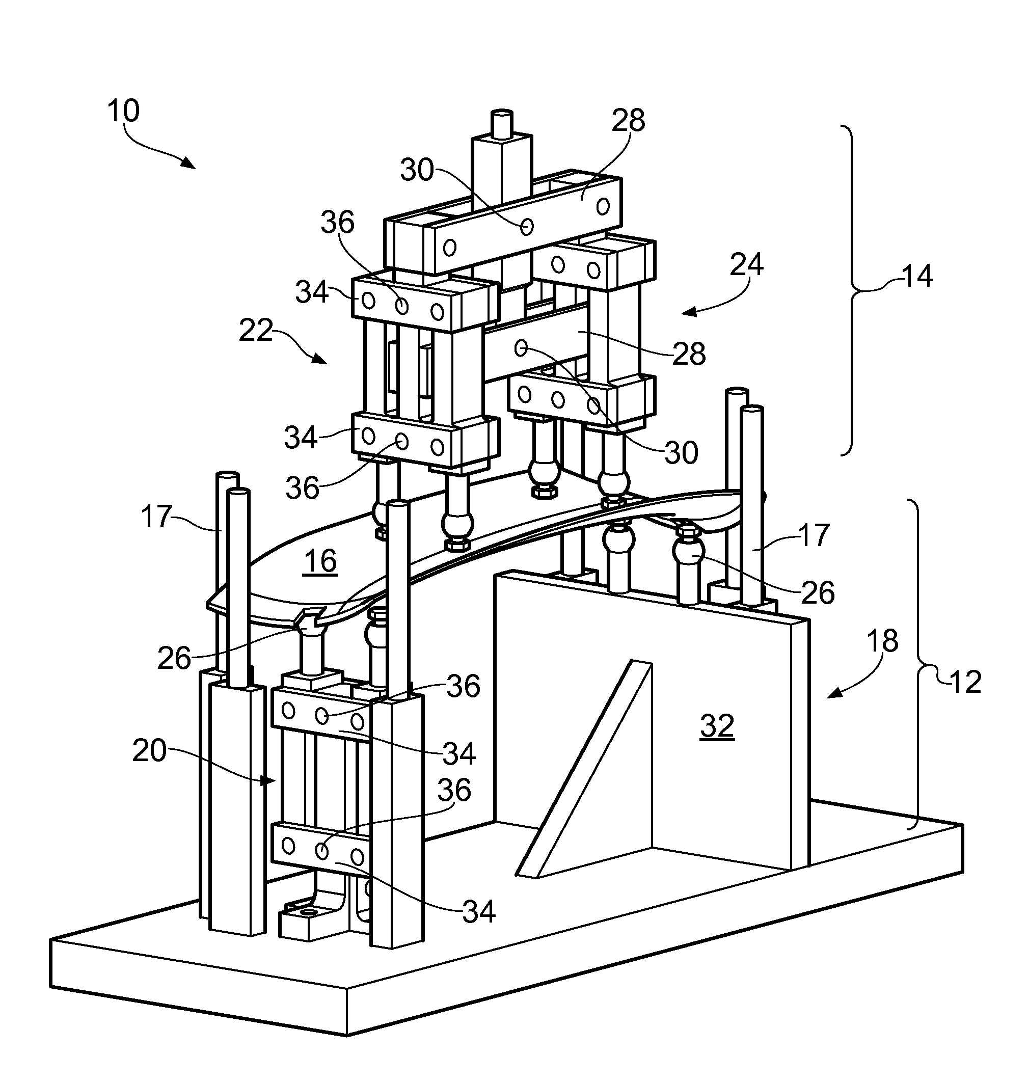 Apparatus for four-point bend testing