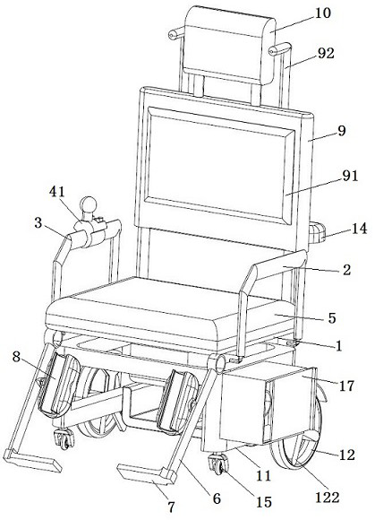 Accompanying type double-control full-automatic massage wheelchair