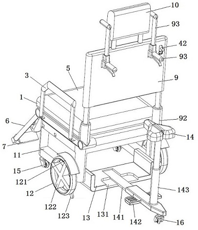 Accompanying type double-control full-automatic massage wheelchair