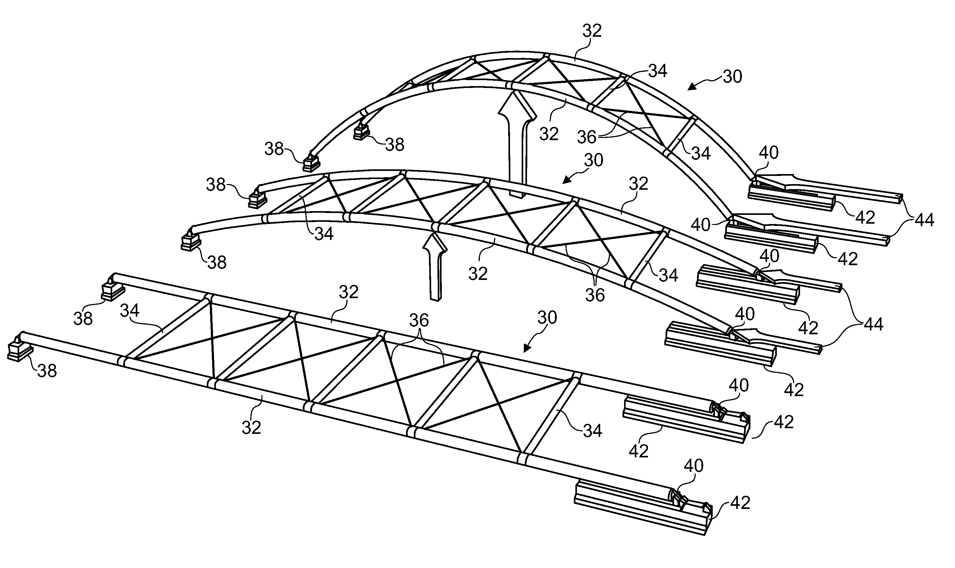 Supporting arch structure construction method