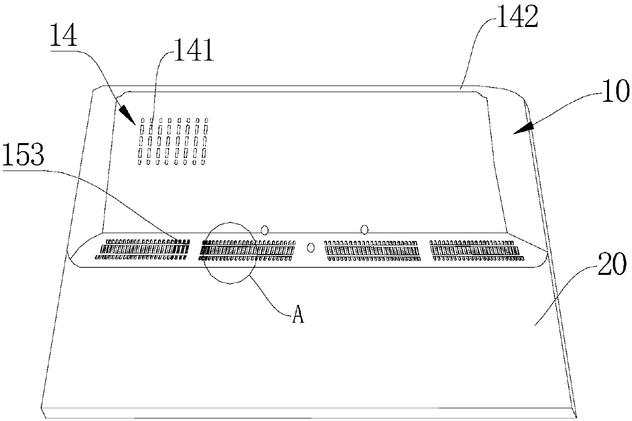 Display device and housing structure therefor