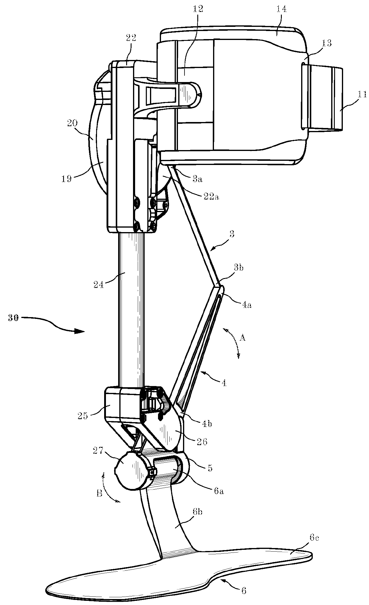 Unidirectional actuated exoskeleton device