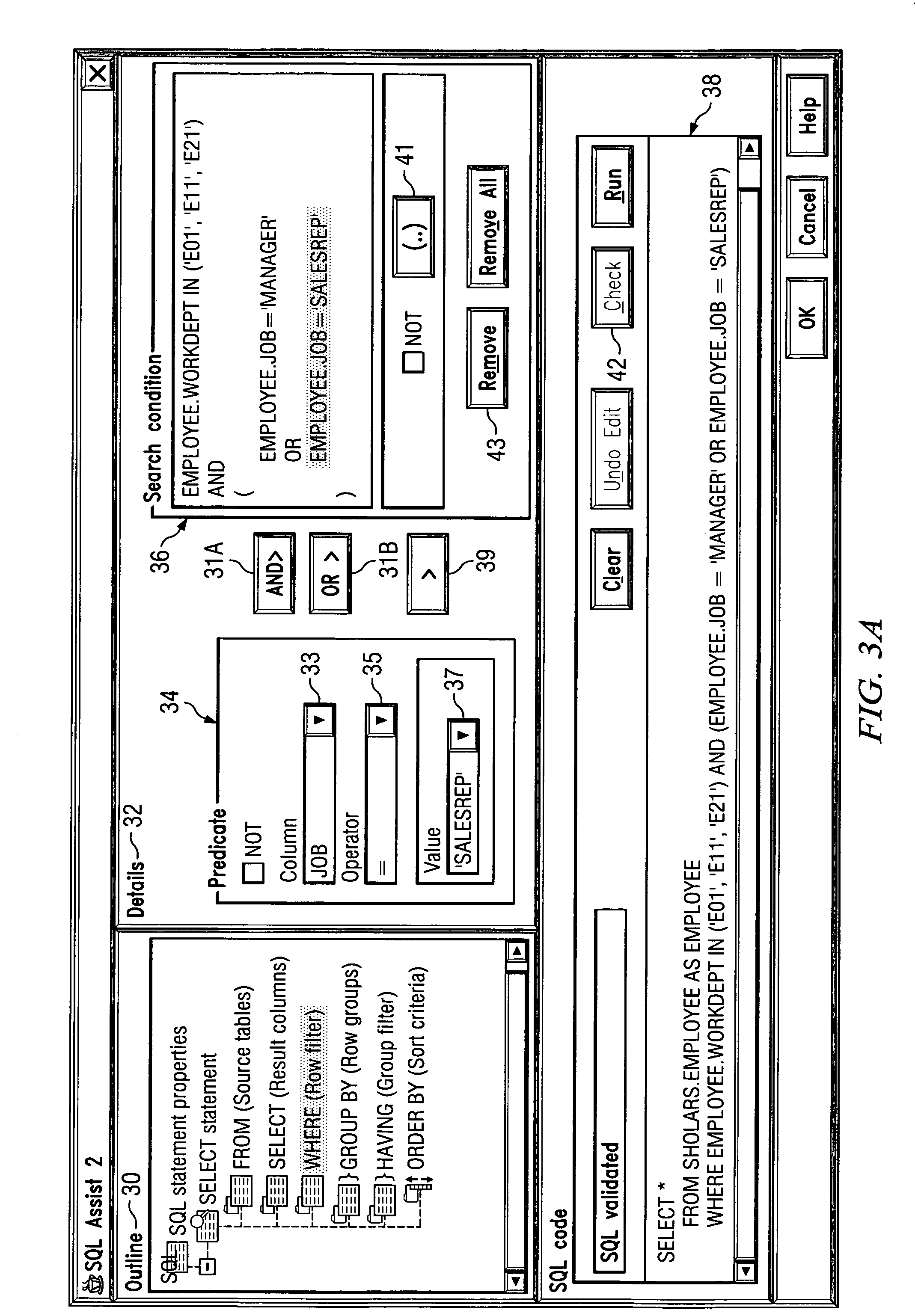 Query modelling tool having a dynamically adaptive interface