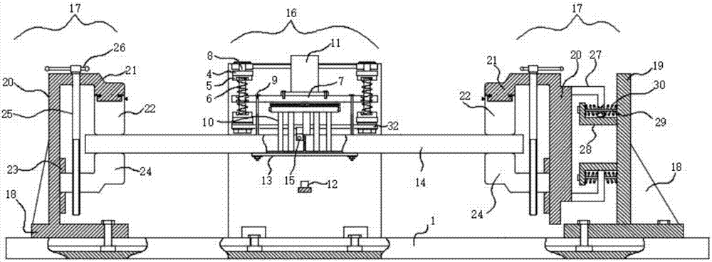 Adjustable clamp device for beam member vibration aging platform