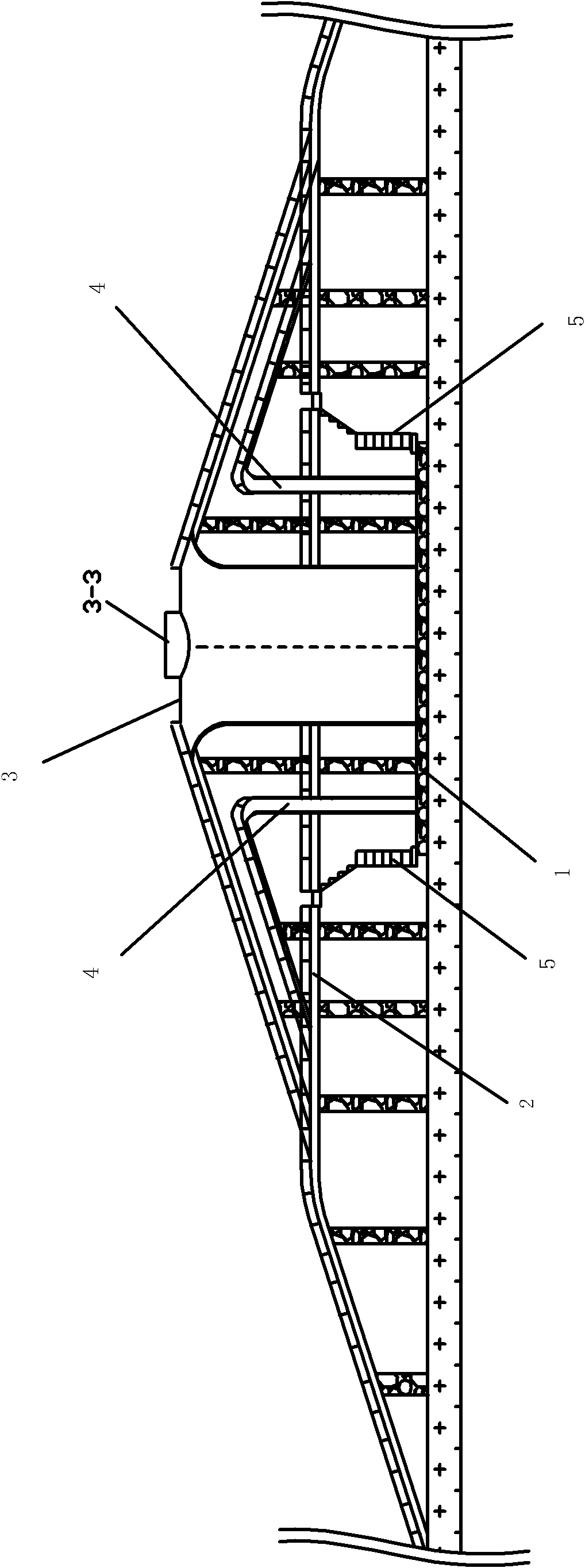 Three-layer compound flyover for crossroad