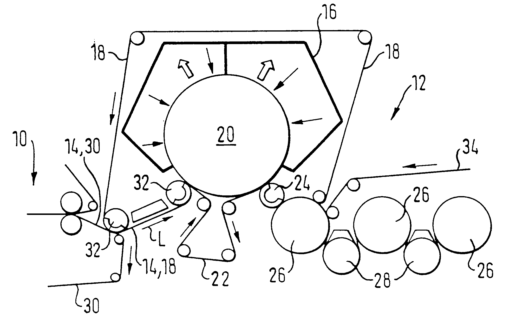 Drying end of a machine for the production of a material web and method of drying a material web