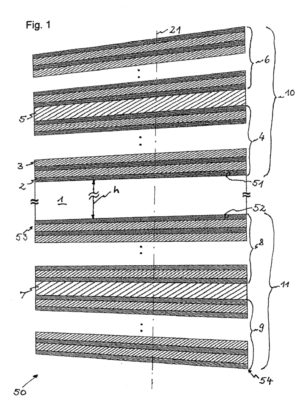 Optical filter element for devices for converting spectral information into location information