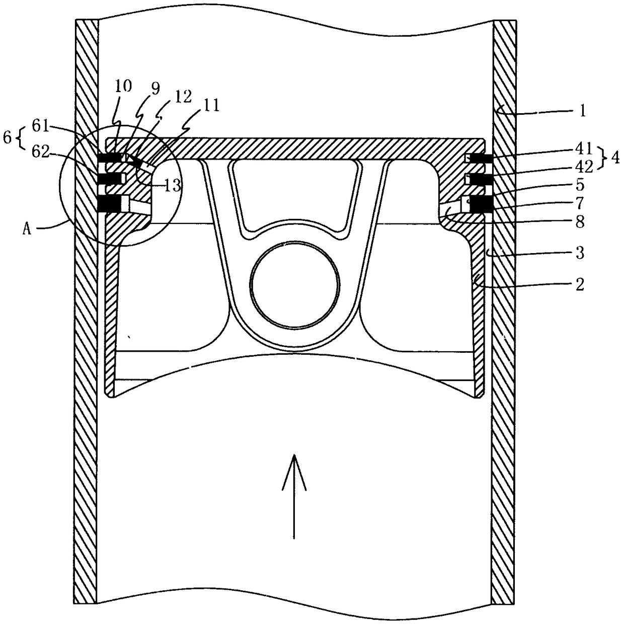 A built-in anti-channeling oil piston structure