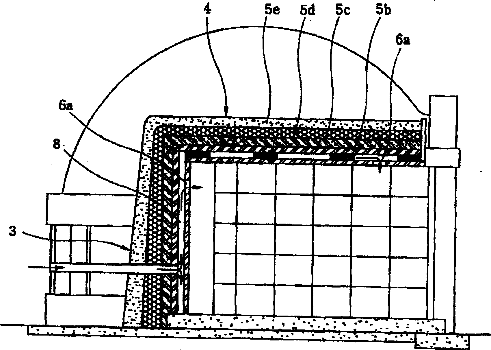 Anti-dew stone cinerary grave with two story foundations and three walls