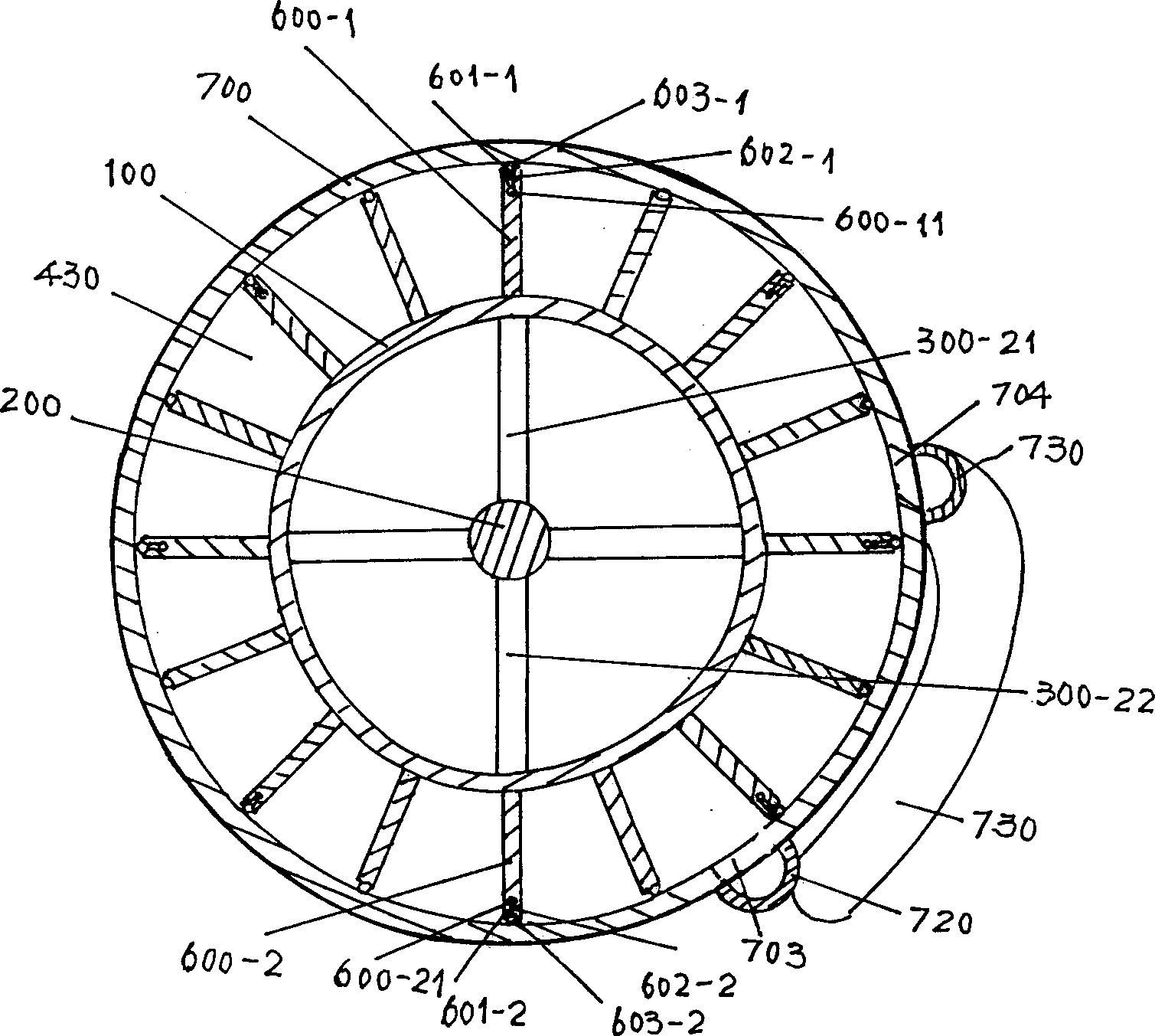 Impeller cylinder combination of impeller motor