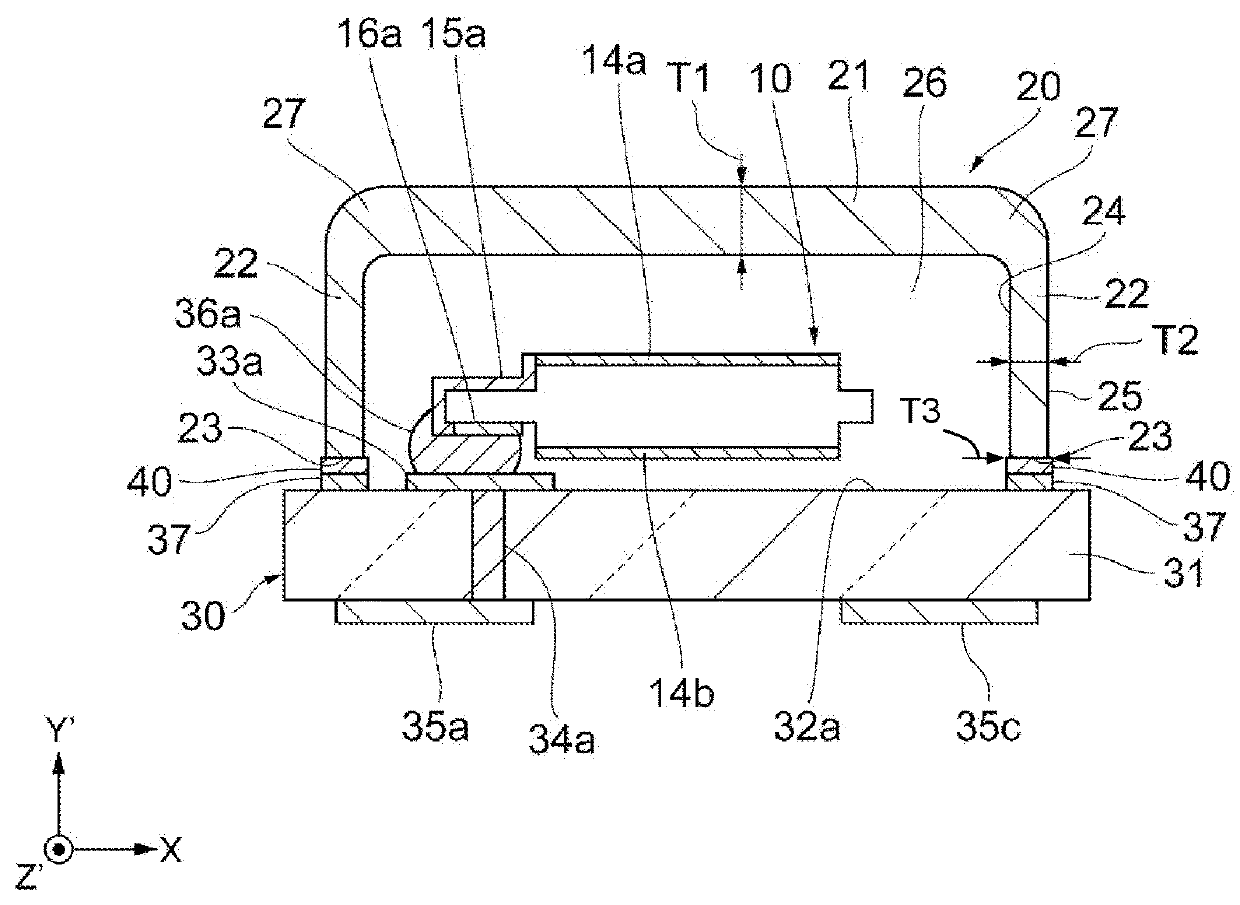 Piezoelectric resonator unit, module component, and manufacturing method for same
