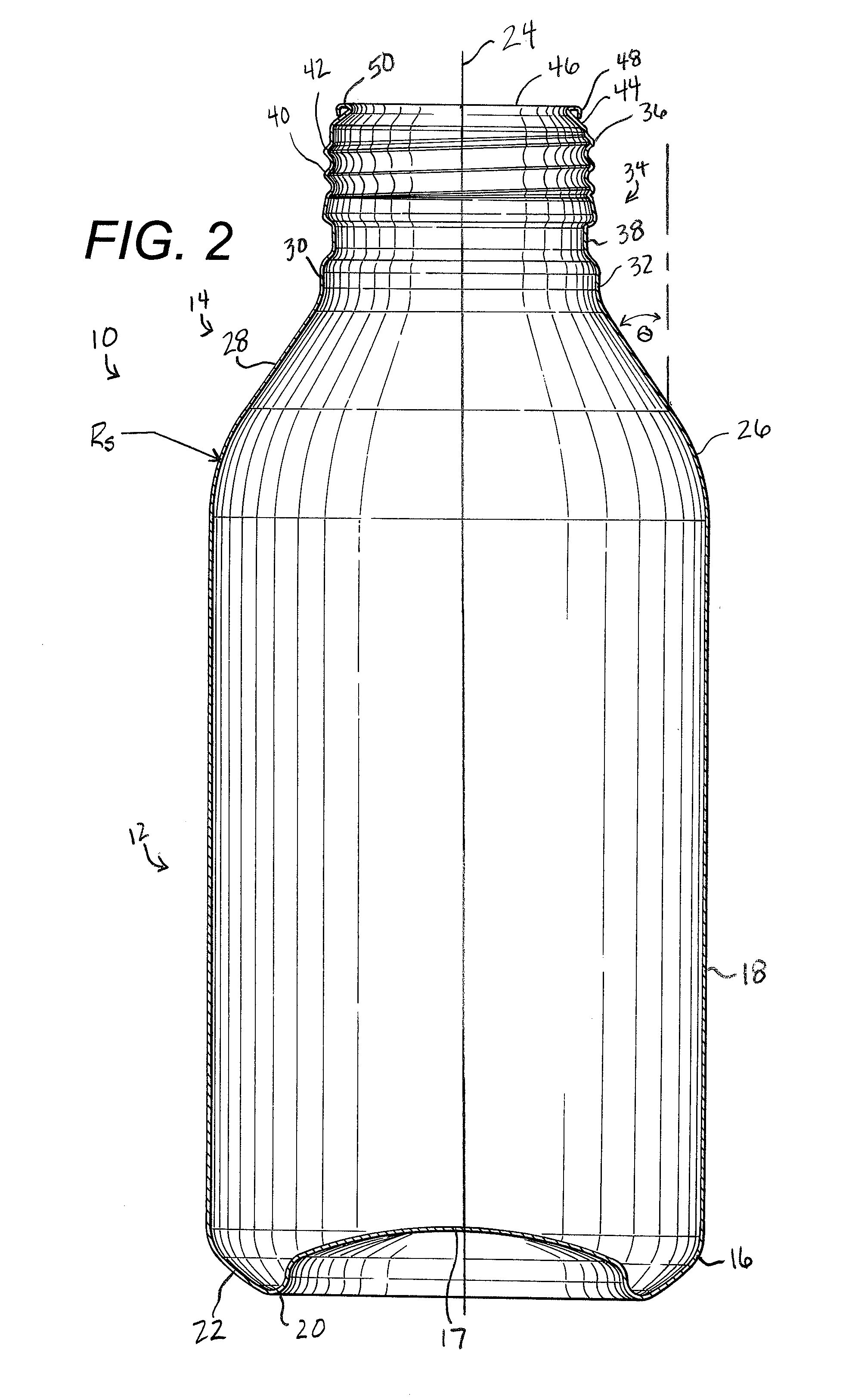 Necked-in can body and method for making same