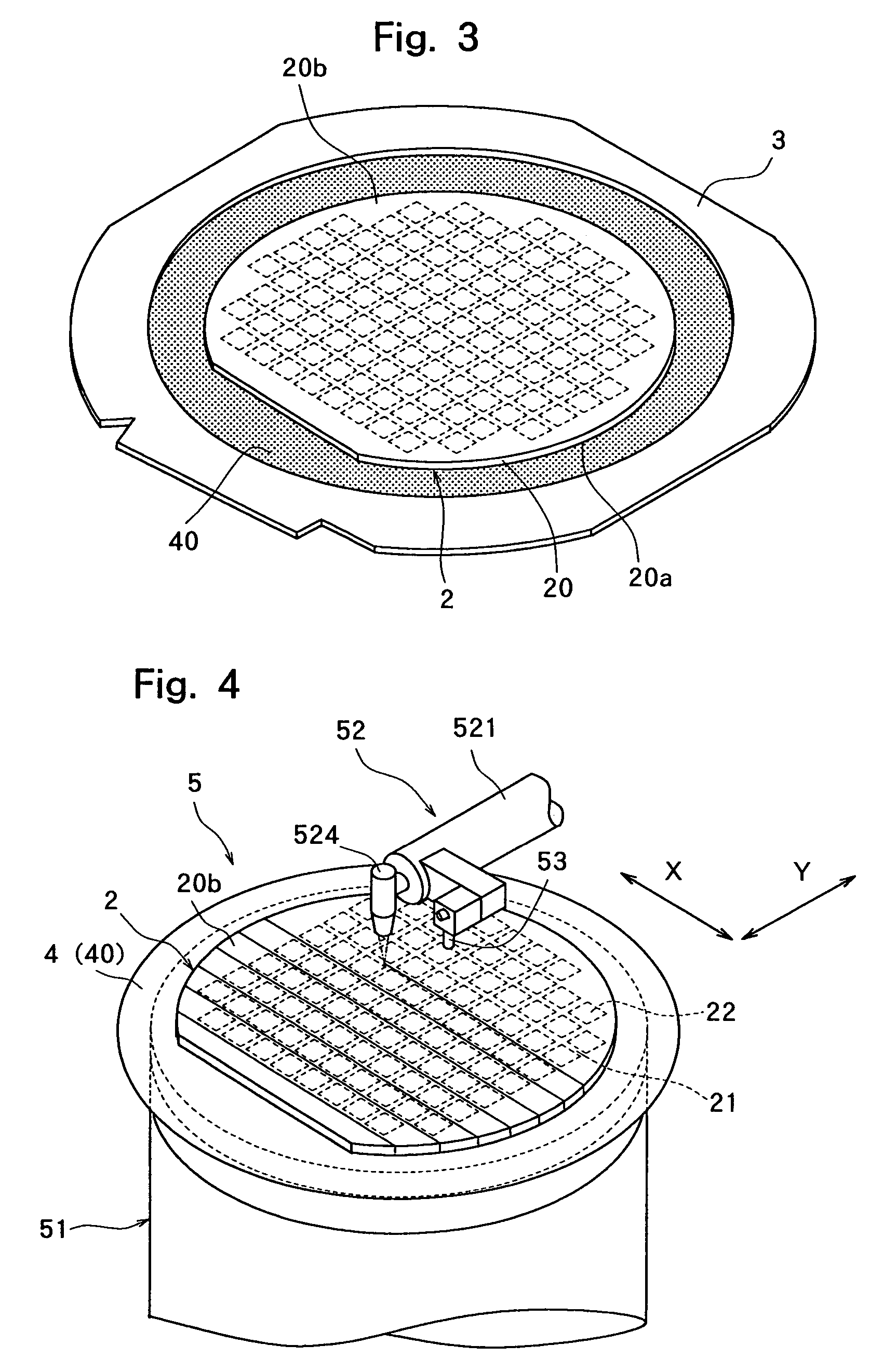 Method of wafer laser processing using a gas permeable protective tape
