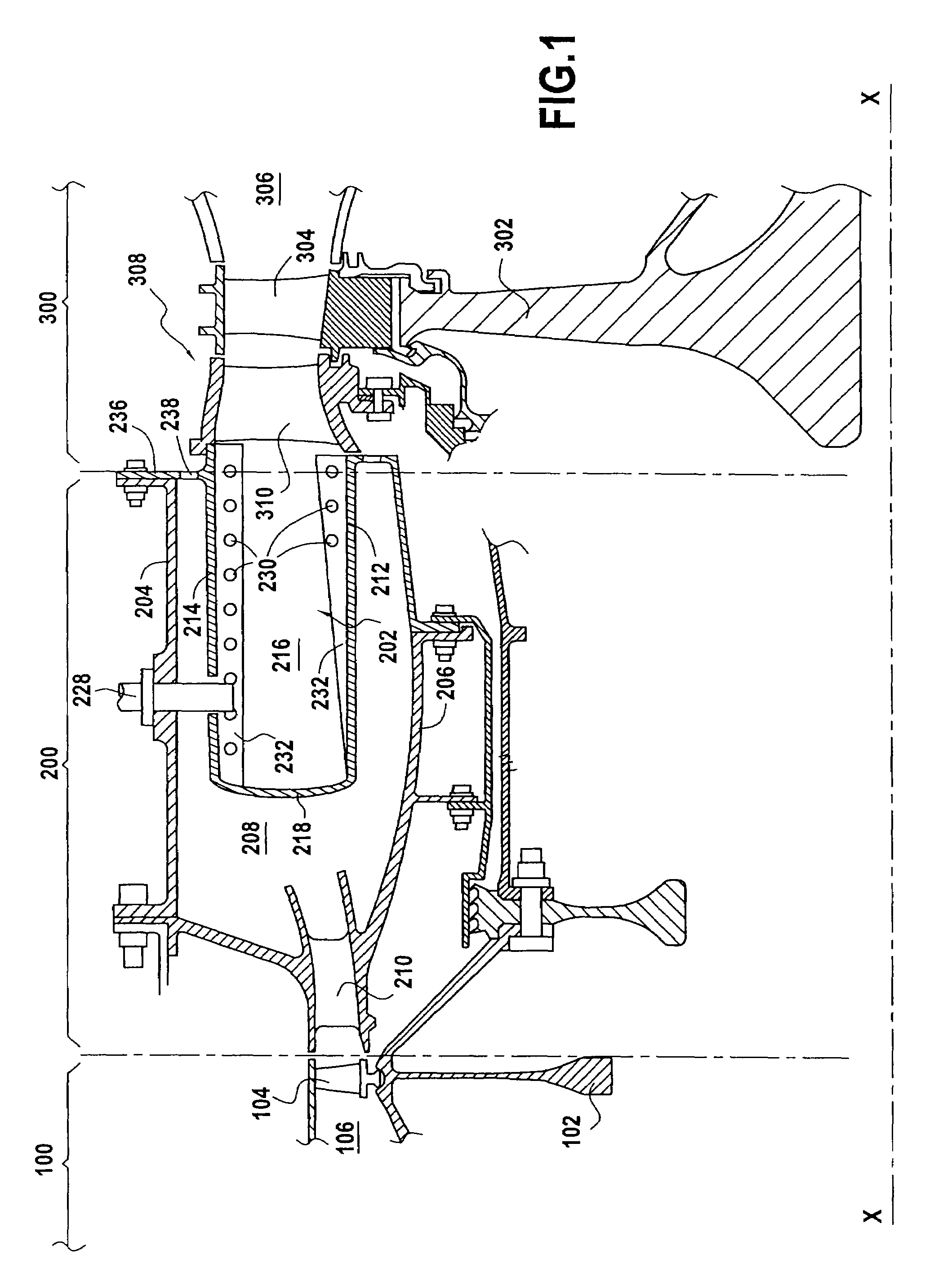 Turbomachine combustion chamber with helical air flow