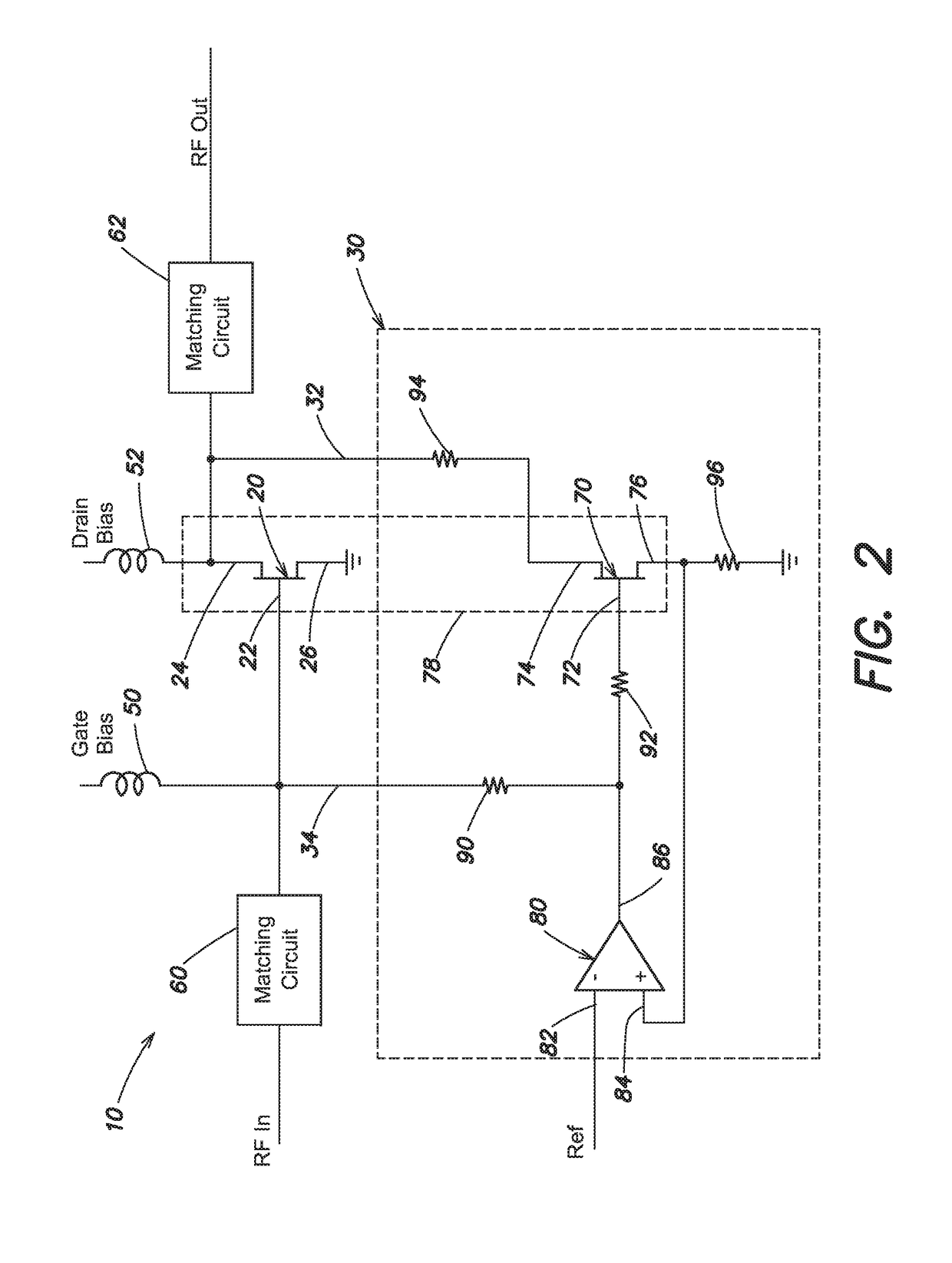 Drain lag compensation circuit for RF power transistors