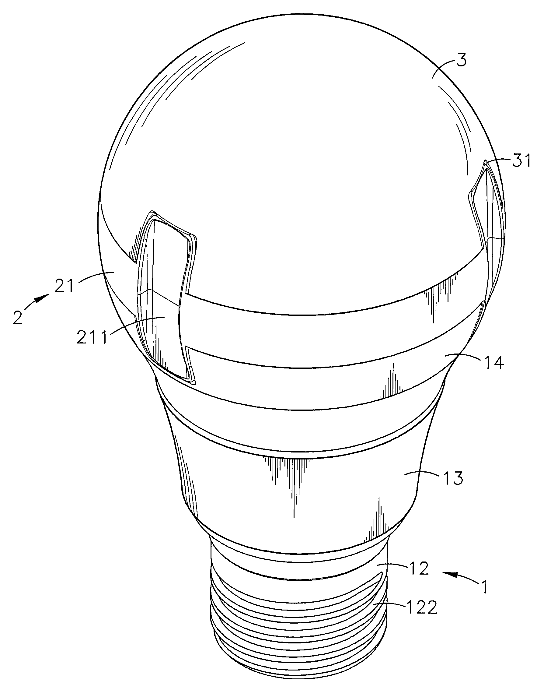 Light bulb with upward and downward facing LEDs having heat dissipation