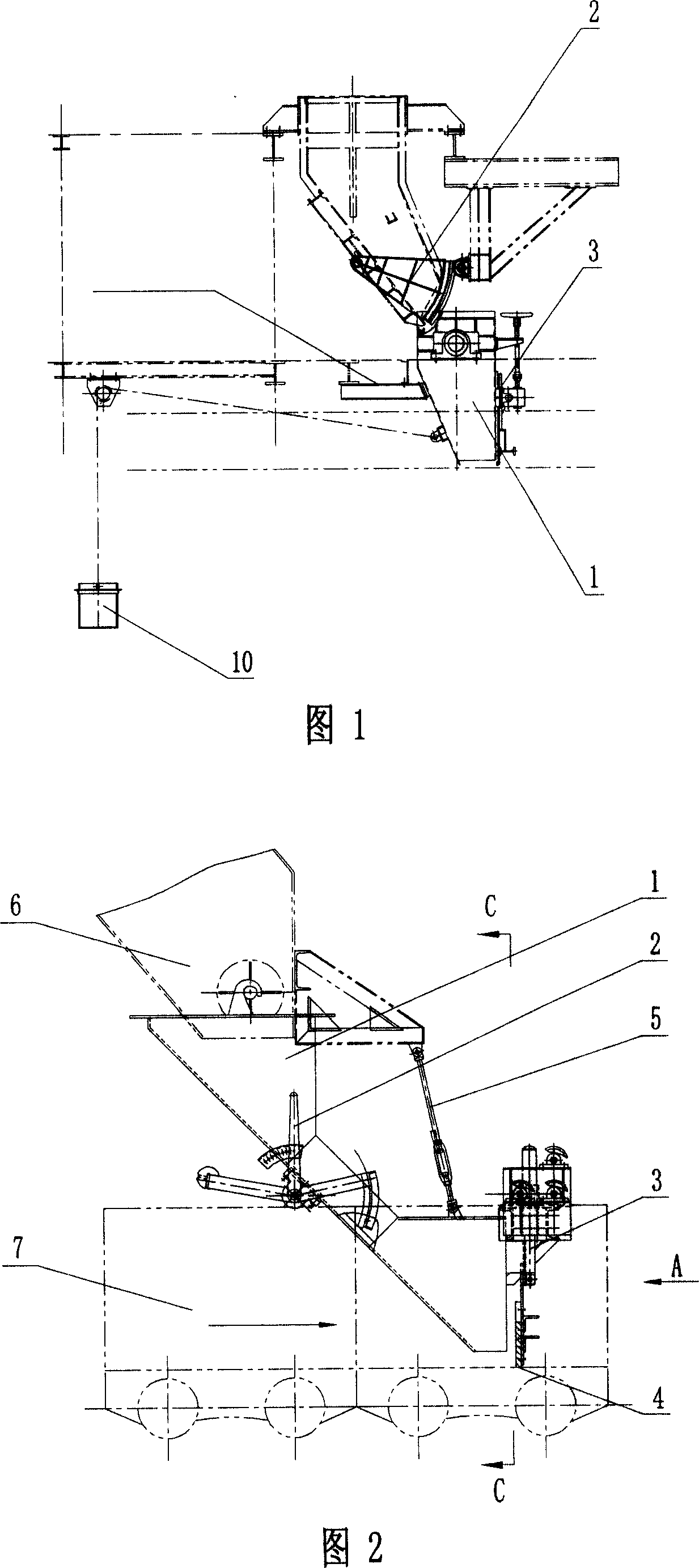 Swinging funnel used for paving bottom flavoring of sintering machine