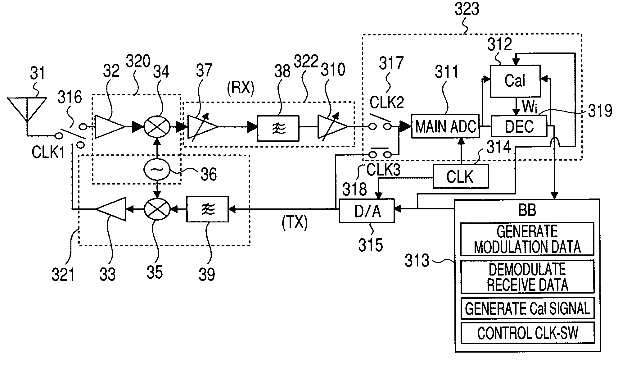 Analog-to-digital converter and communication device and wireless transmitter and receiver using the same