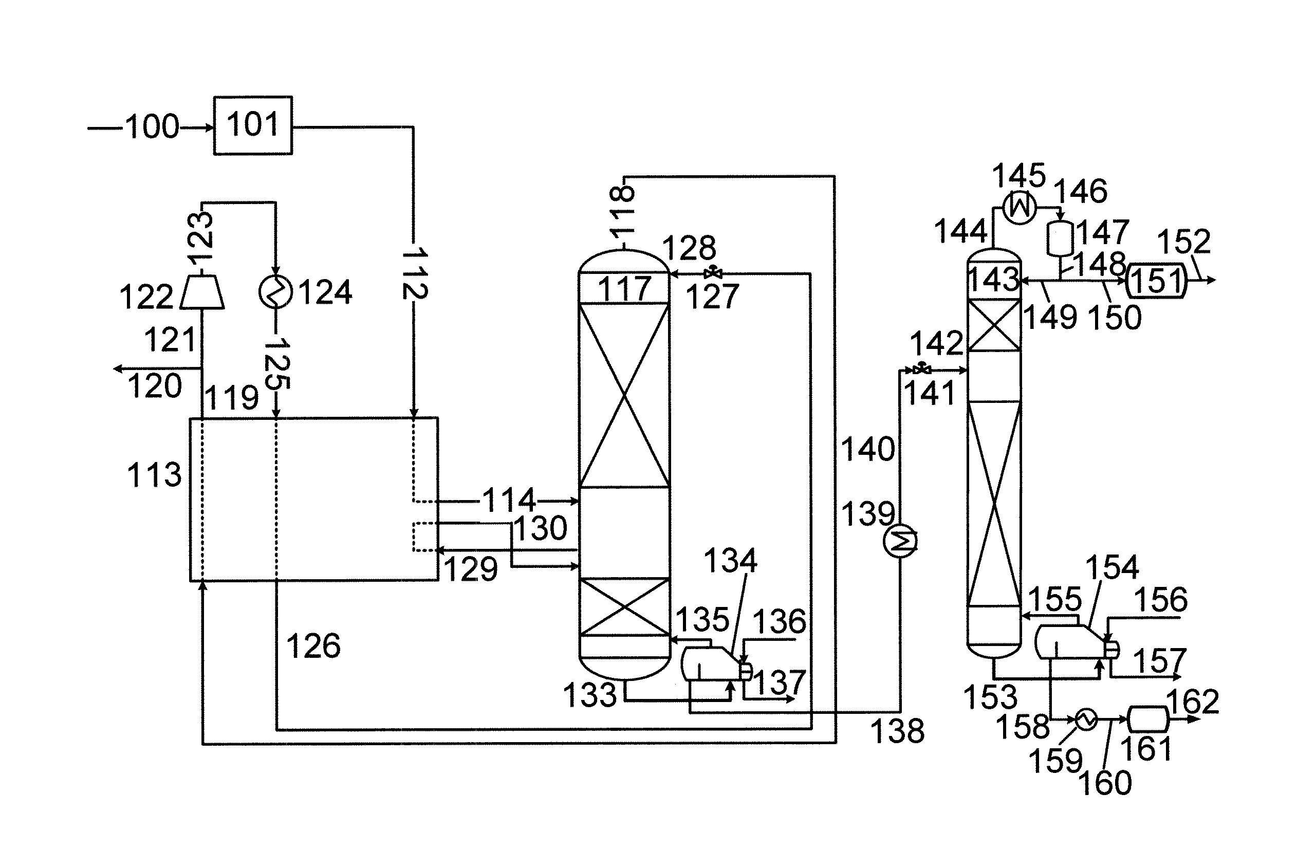 Process For Recovering Hydrocarbons From Crude Carbon Dioxide Fluid