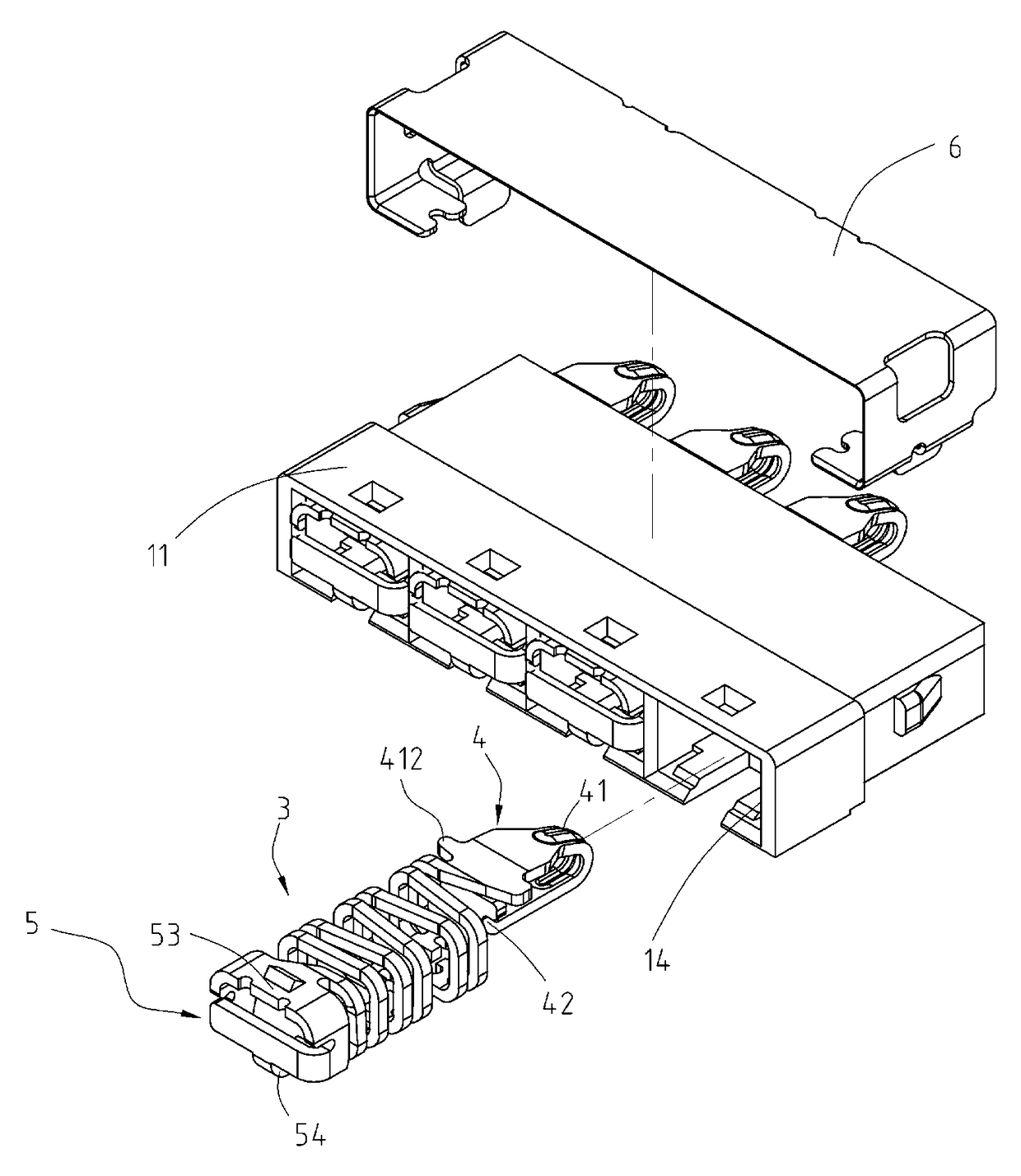 Battery connector and conductive terminal thereof