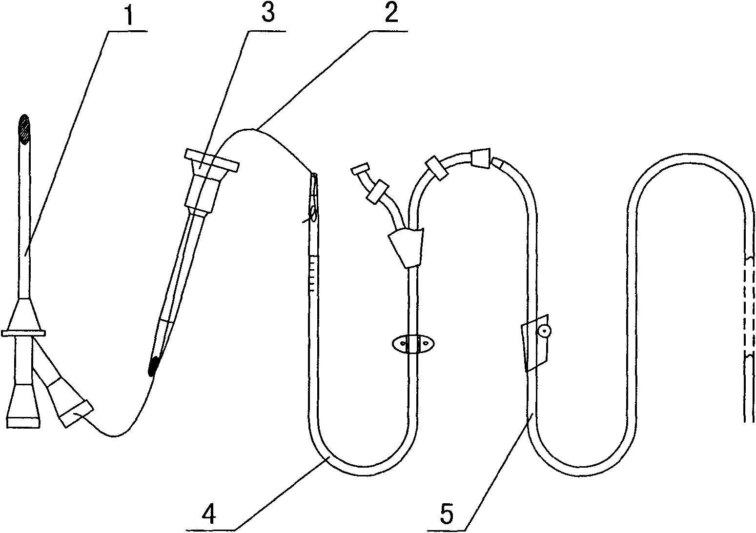 Percutaneous thoracic puncture closed drainage apparatus