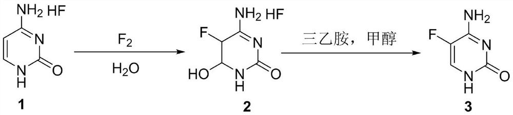 A method for synthesizing 5-fluorocytosine