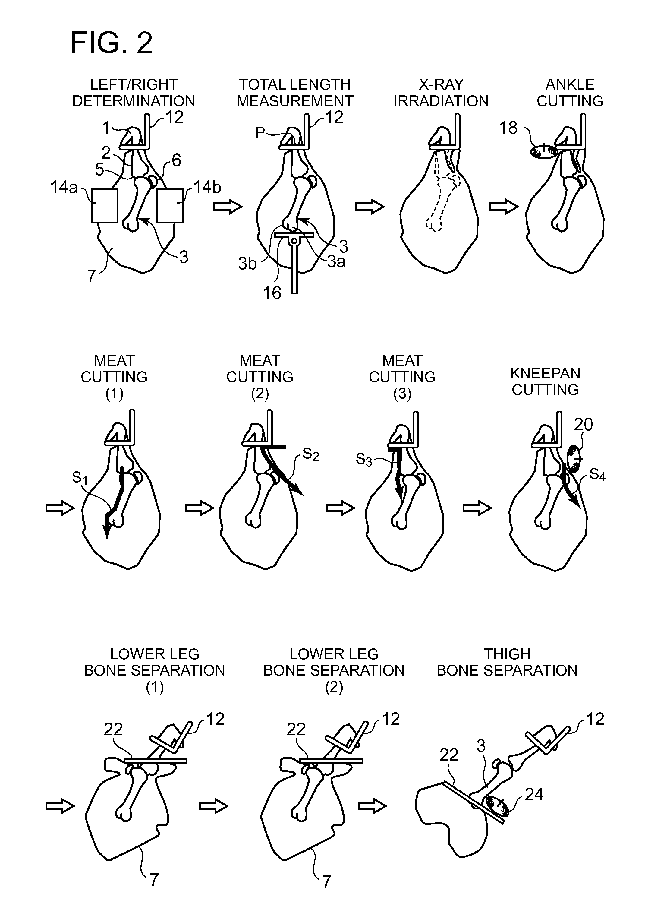 Deboning method and apparatus for meat with bone using x-ray