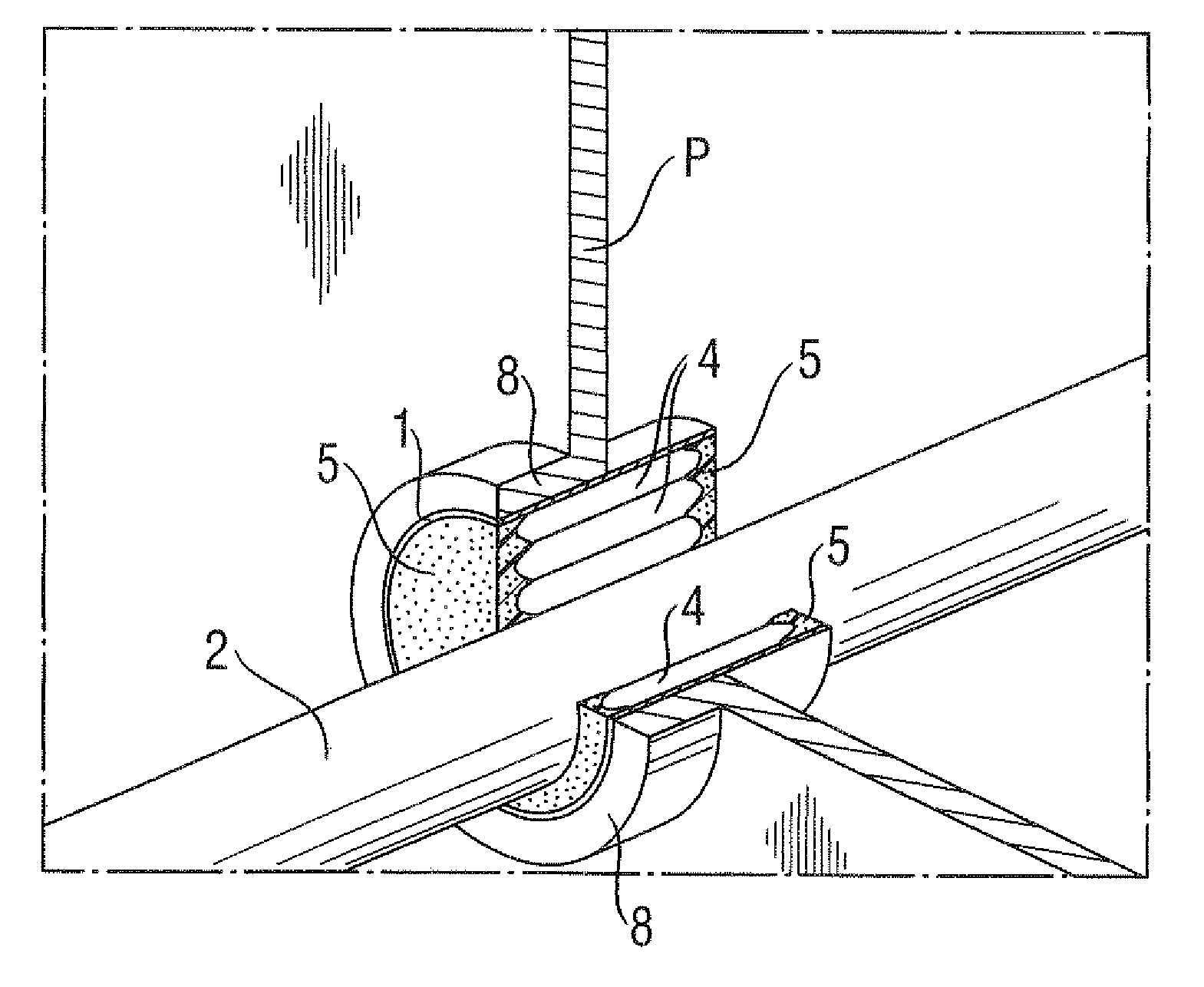 System and method for sealing in a conduit a space between an inner wall of the conduit and at least one pipe or cable extending through the conduit